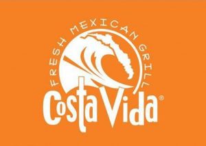 Costa Vida Fresh Mexican Grill logo, orange and white. 