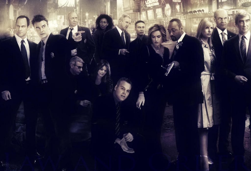 Group portrait of the entire main cast from Law & Order: Criminal Intent.