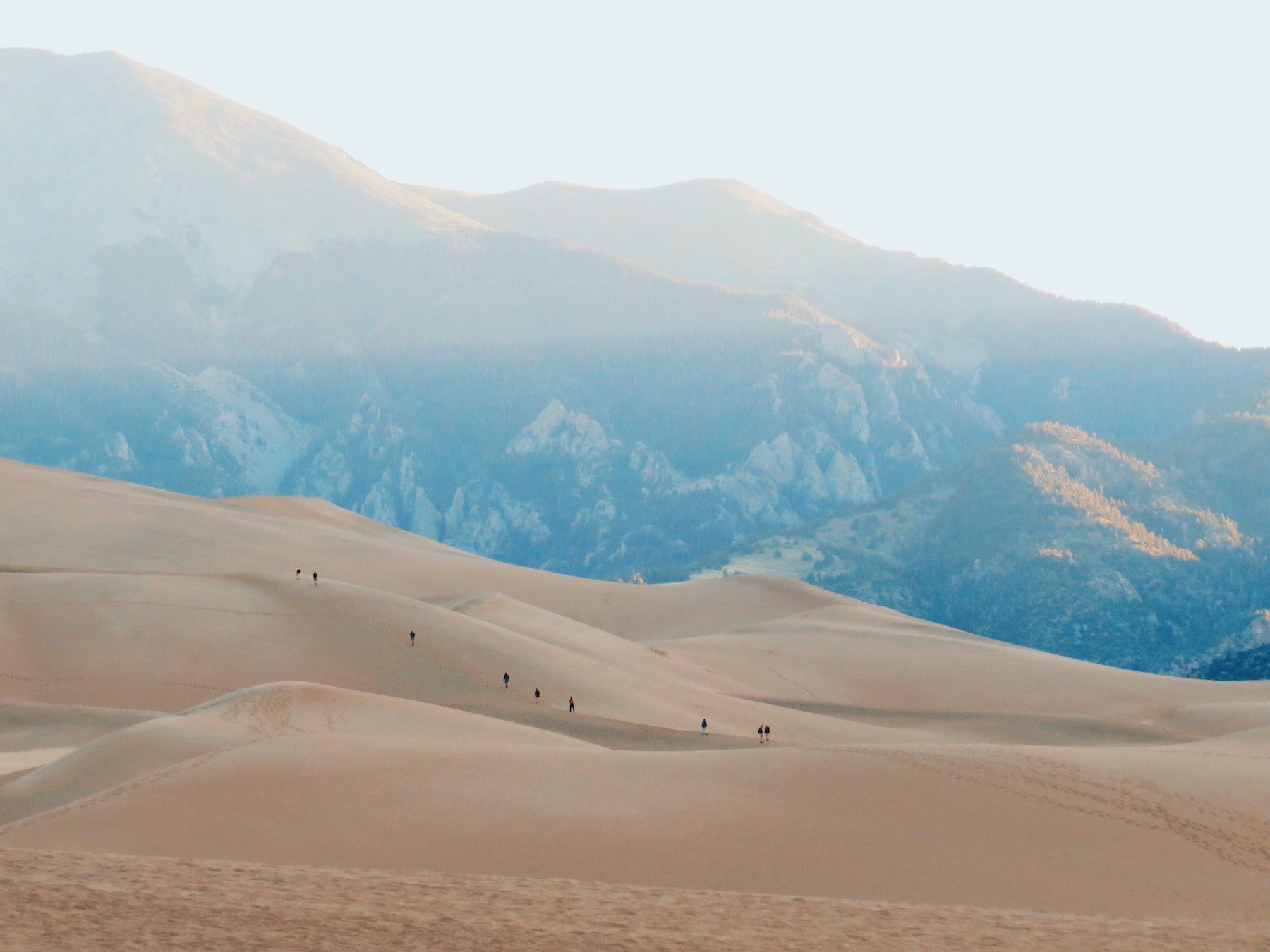 Landscape portrait of Great Sand Dunes, one of the most popular national parks in Colorado.