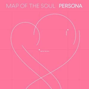 Map of the Soul: Persona cover, abstract white heart over pink background.