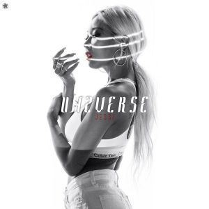Album artwork for Un2verse, side profile of Jessi in black and white. 