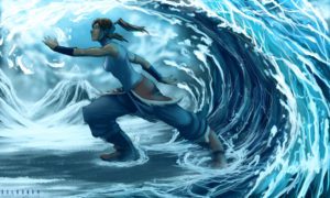 Legend of Korra bending oceanic waves, fan art by SolKorra on Deviant Art.