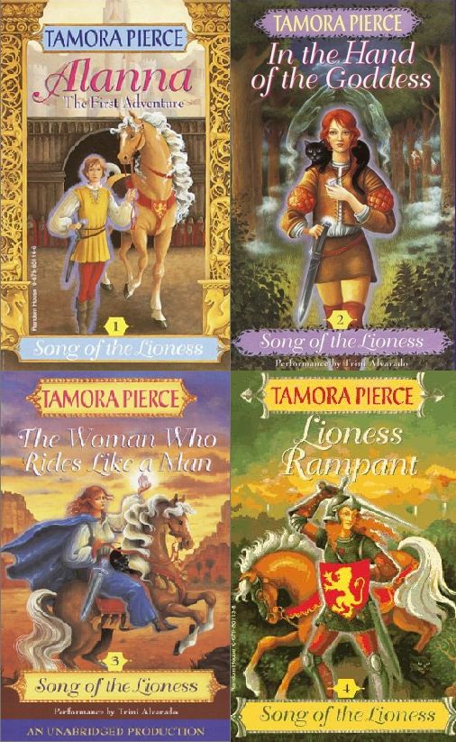 Tamora Pierce's Song of the Lioness book collection cover art