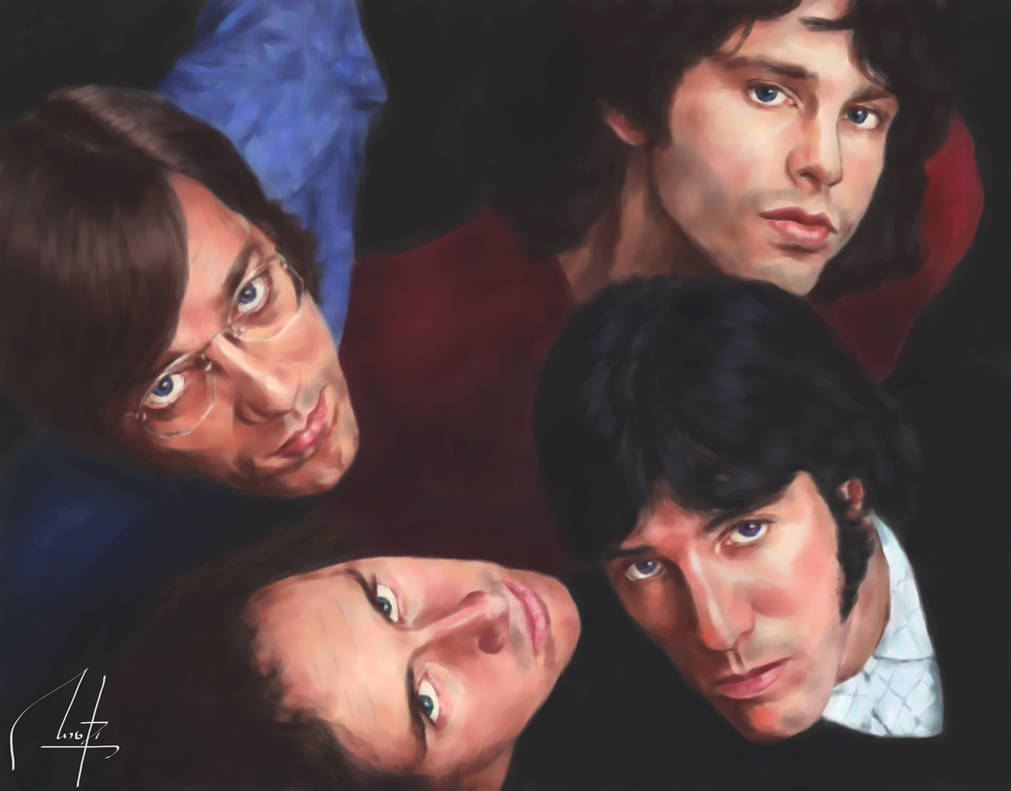 The Doors members. Ray Manzarek, Jim Morrison, Robby Kreiger and John Densmore